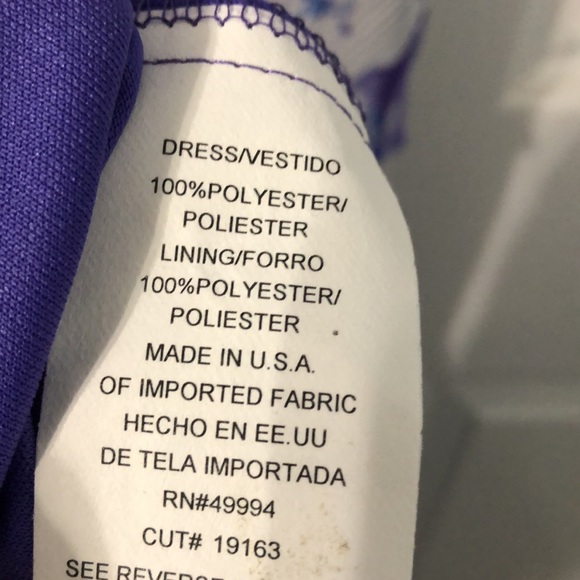 One piece purple floral dress by R and M Richards size 24 - Picture 5 of 6